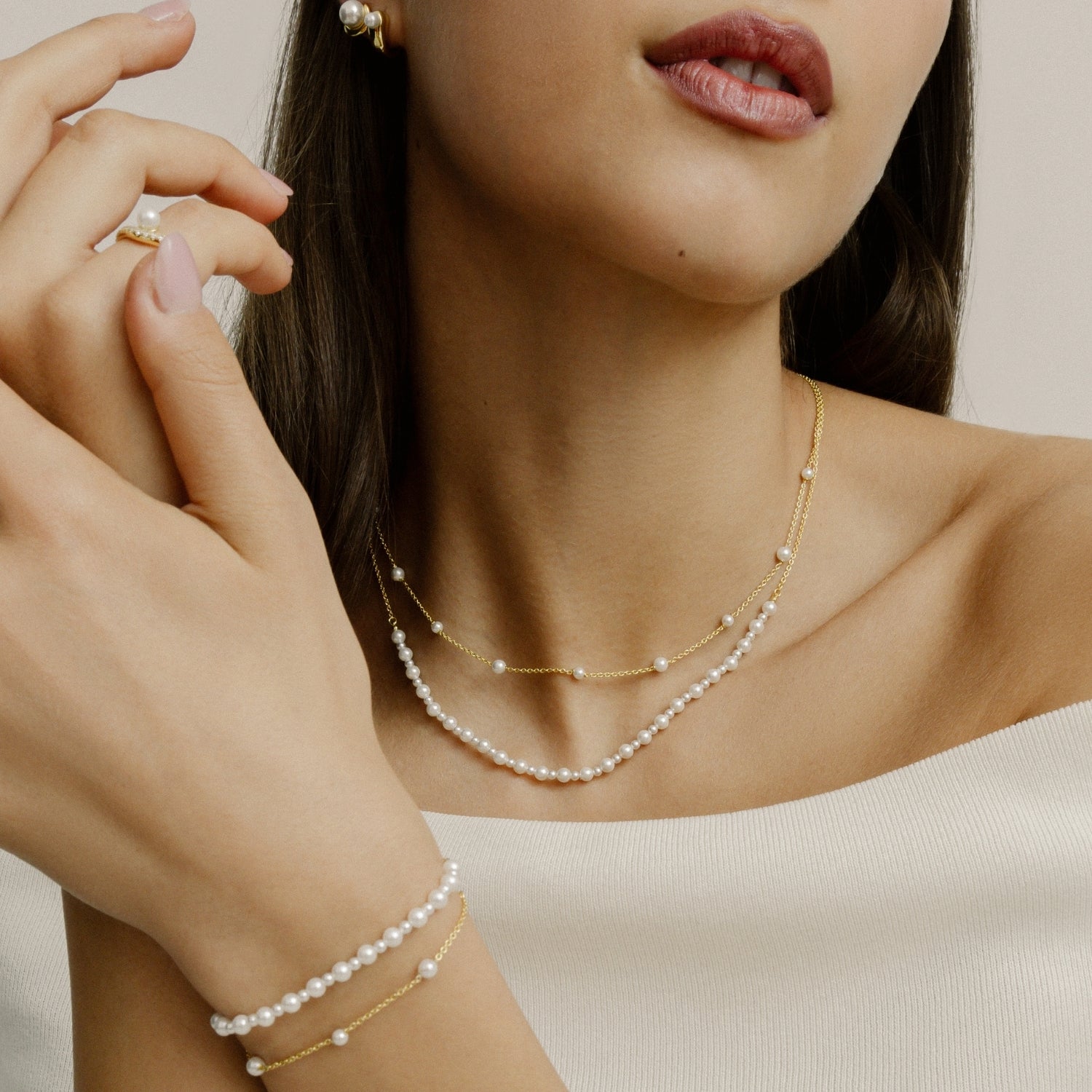 xenox-pearl-sea-halskette-925-sterlingsilber-18k-vergoldung-mit-perlen image 2