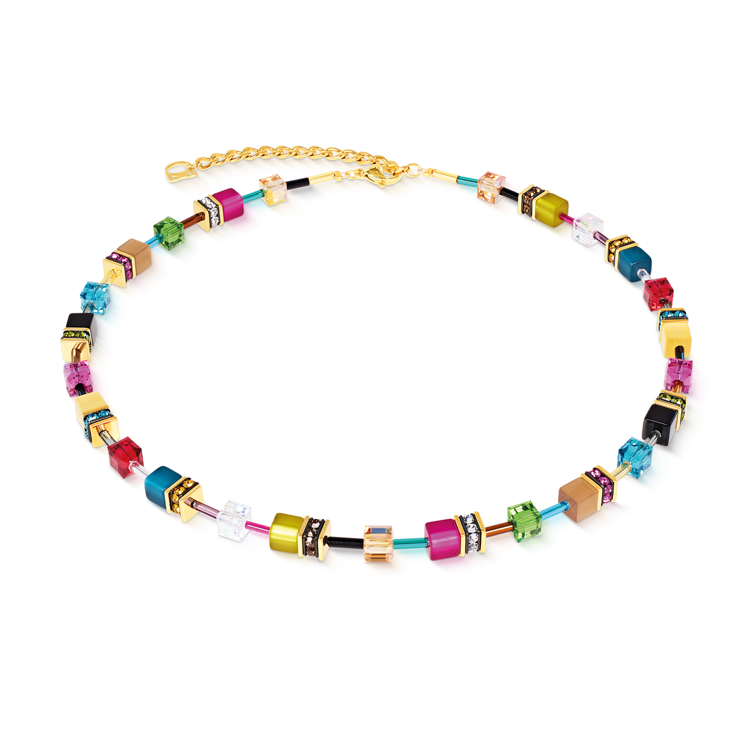 coeur-de-lion-geocube-iconic-halskette-multicolor-joy-gold-42-cm image 1
