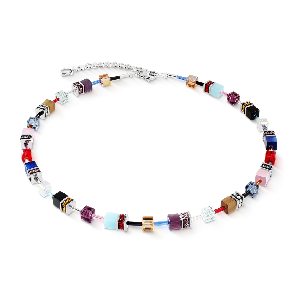 coeur-de-lion-geocube-iconic-halskette-love-energy-silber-multicolor-42-cm-6-cm image 1