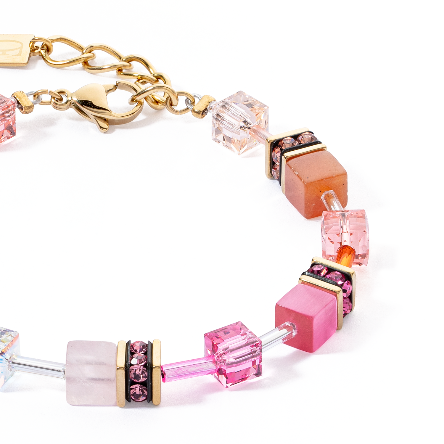 coeur-de-lion-geocube-iconic-precious-armband-rosa-orange image 2