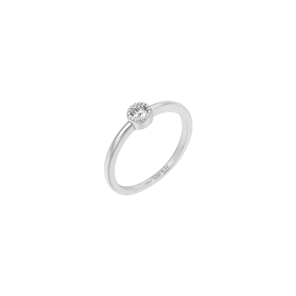 xenox-pure-essentials-ring-925-sterlingsilber-mit-zirkonia-rhodiniert image 1