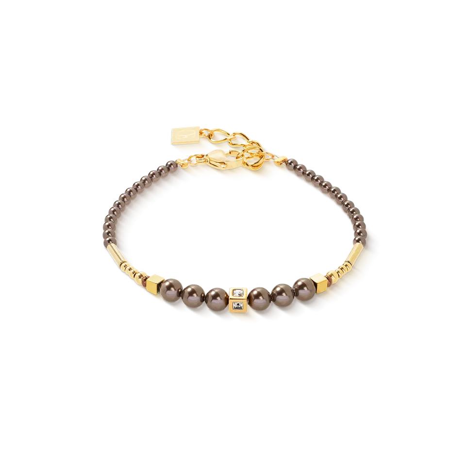 coeur-de-lion-armband-shimmering-princess-pearls-gold-braun-crystal-pearls image 1