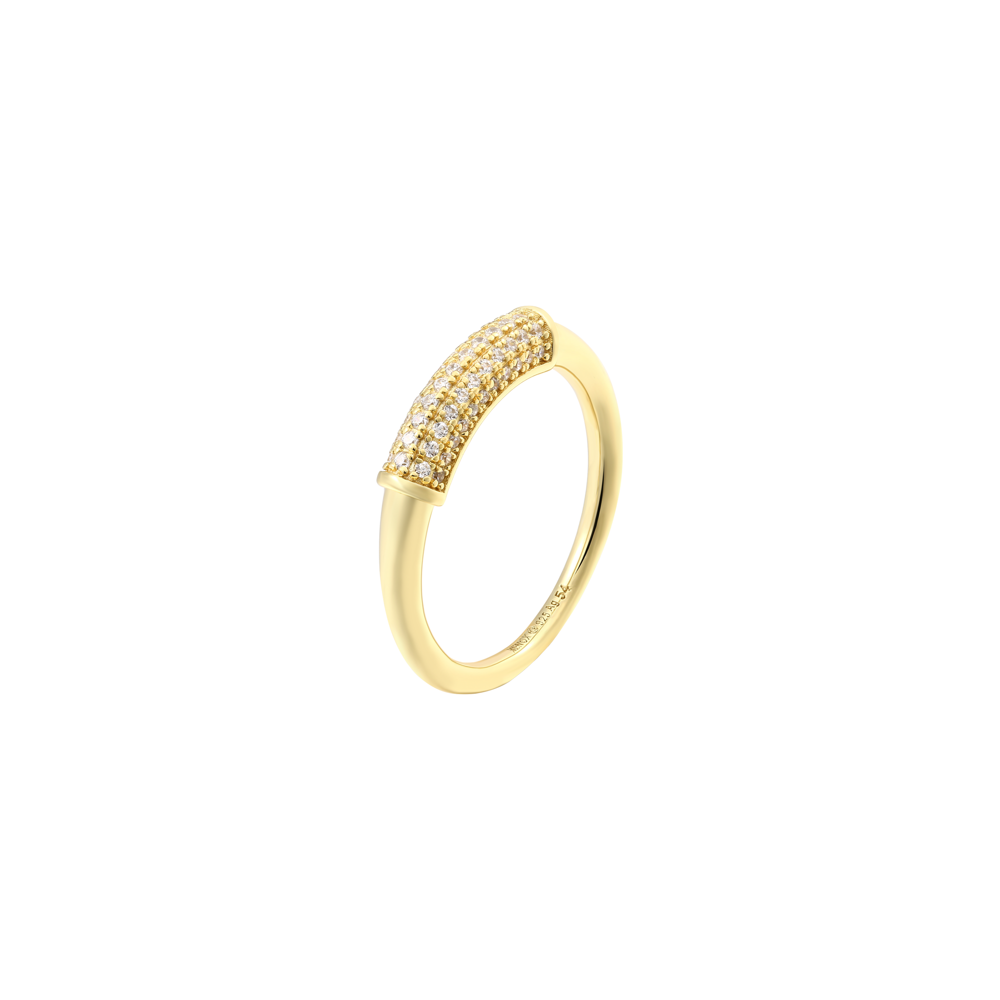 xenox-curve-ring-925-sterlingsilber-rhodiniert-mit-zirkonia-besatz image 2