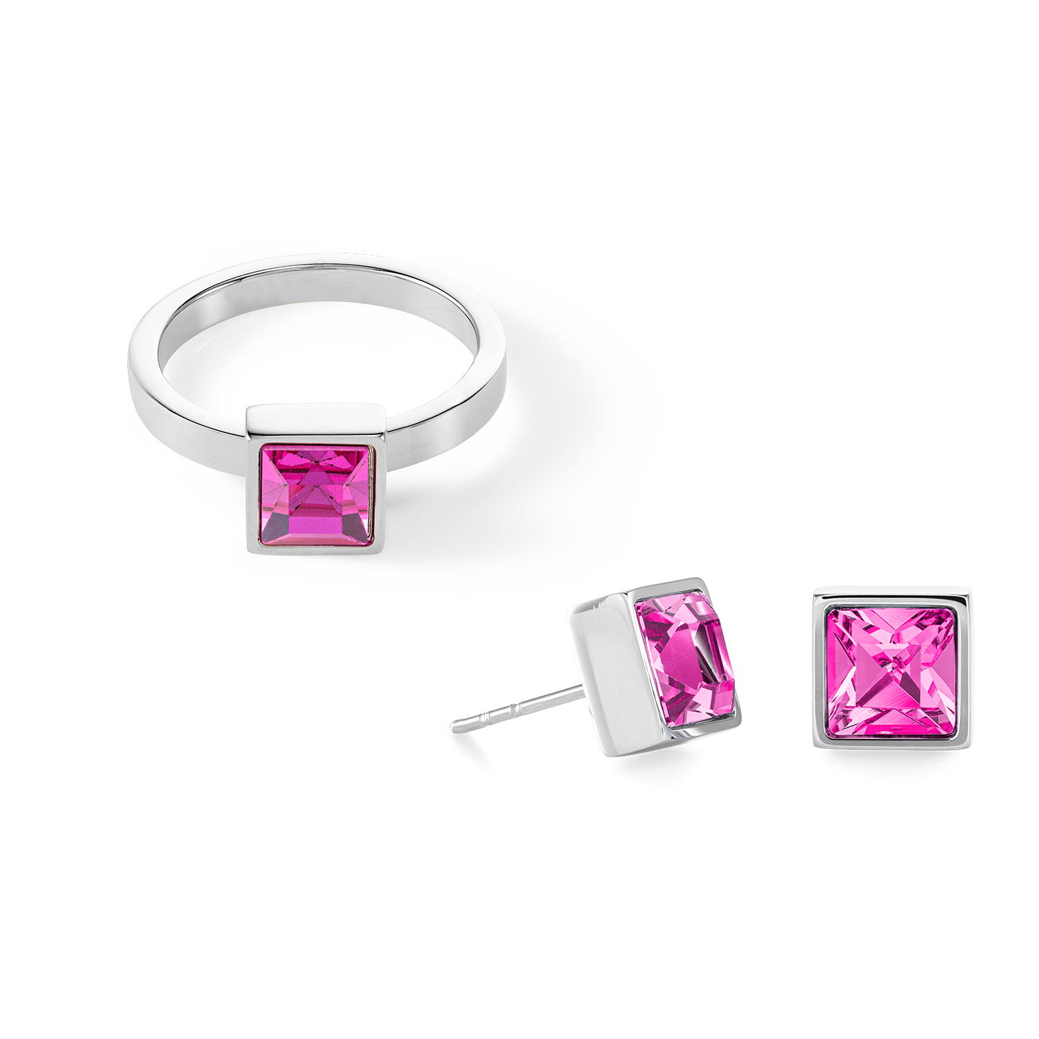 coeur-de-lion-brilliant-square-big-ohrringe-silber-rosa-0-8-cm image 3