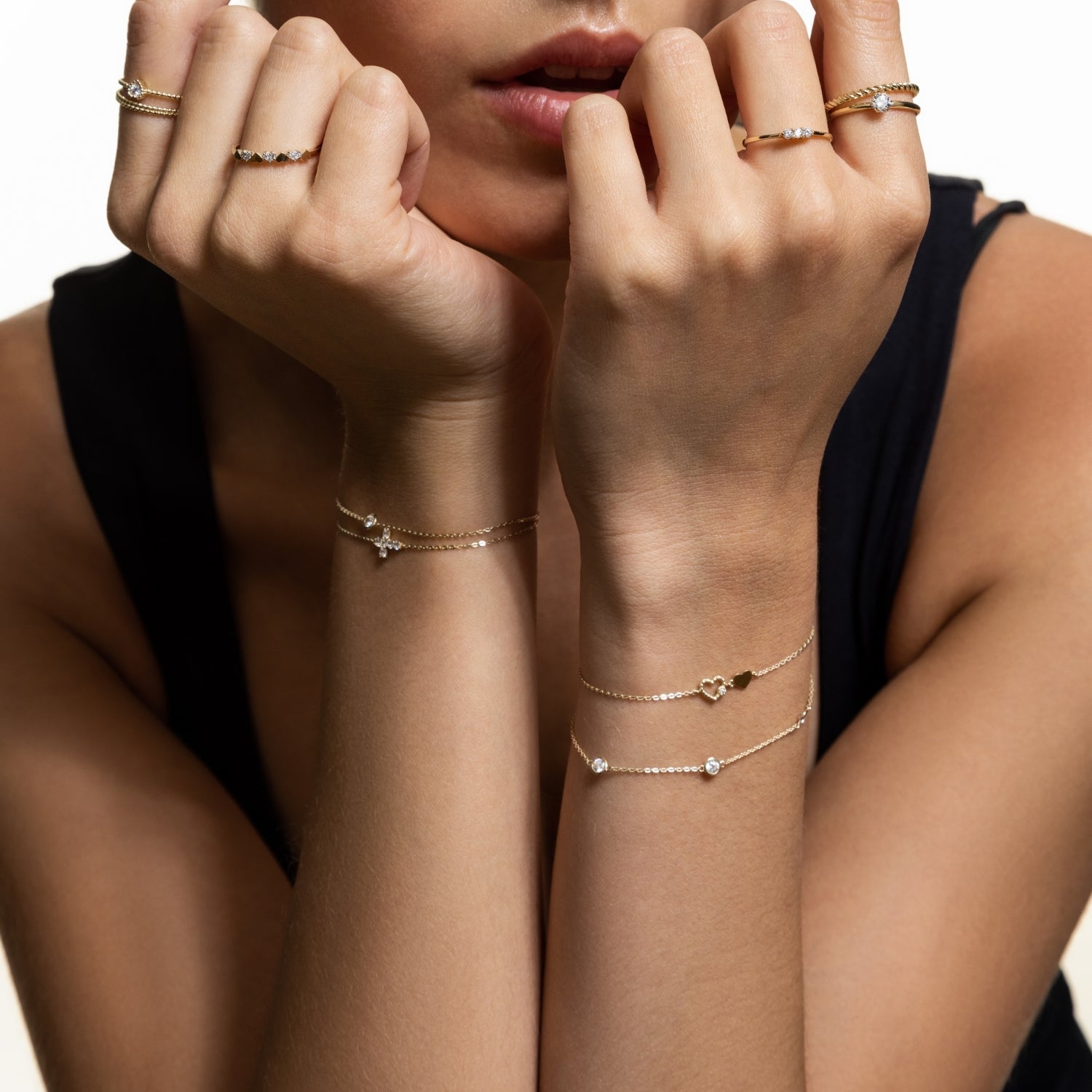 xenox-fine-zarge-armband-585-gelbgold-mit-zirkonia-2 image 3