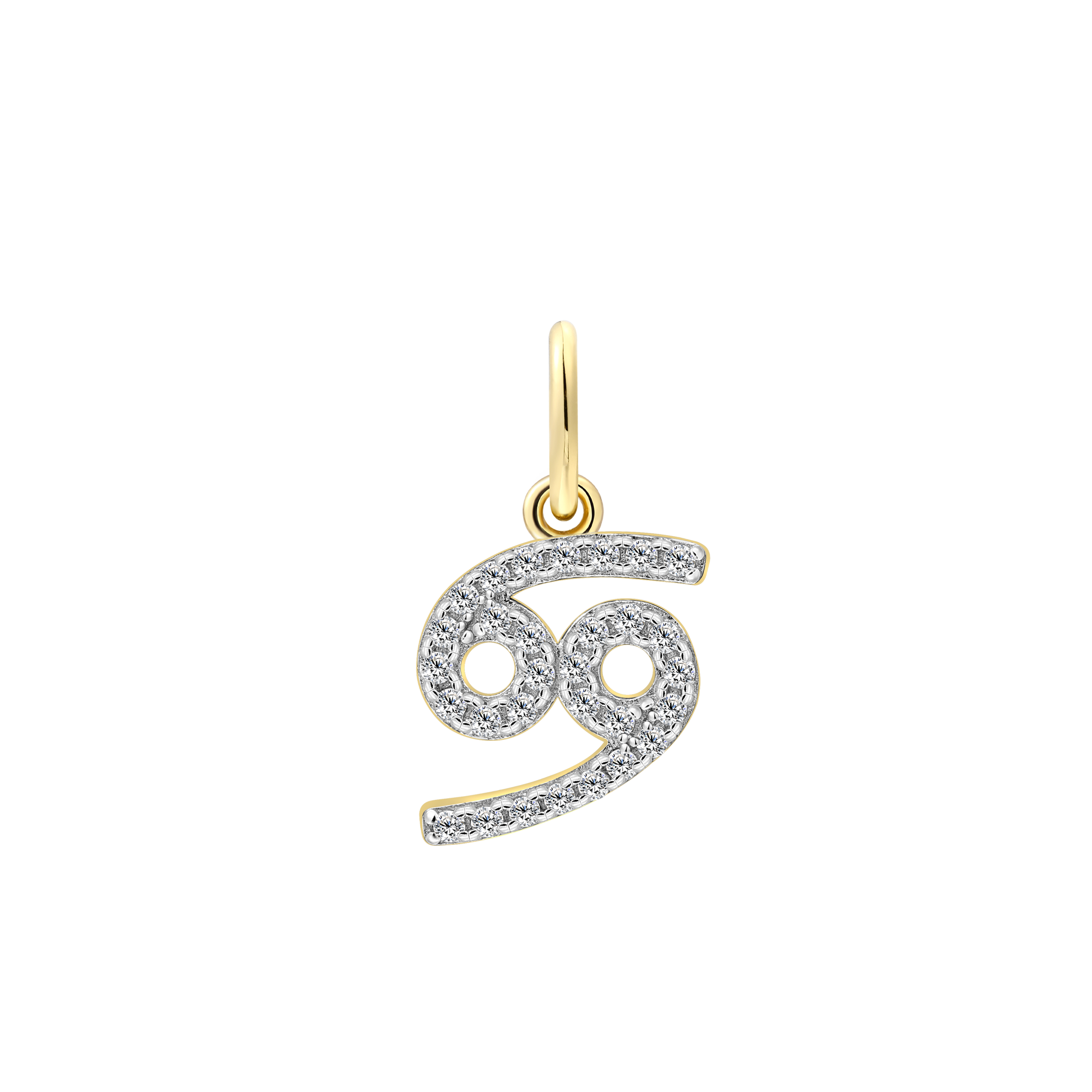 xenox-krebs-charm-925-sterlingsilber-18k-vergoldet-sternzeichen-mit-zirkonia image 1