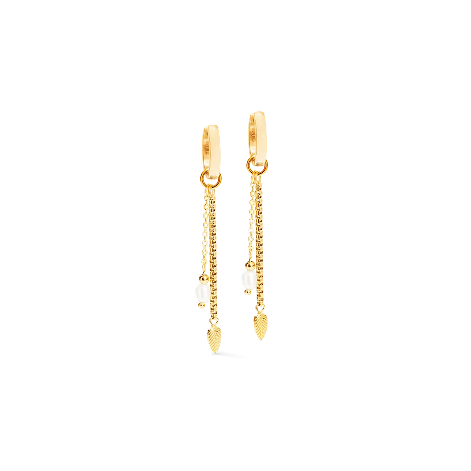 coeur-de-lion-serene-knot-chain-ohrringe-creolen-gold-lang image 1