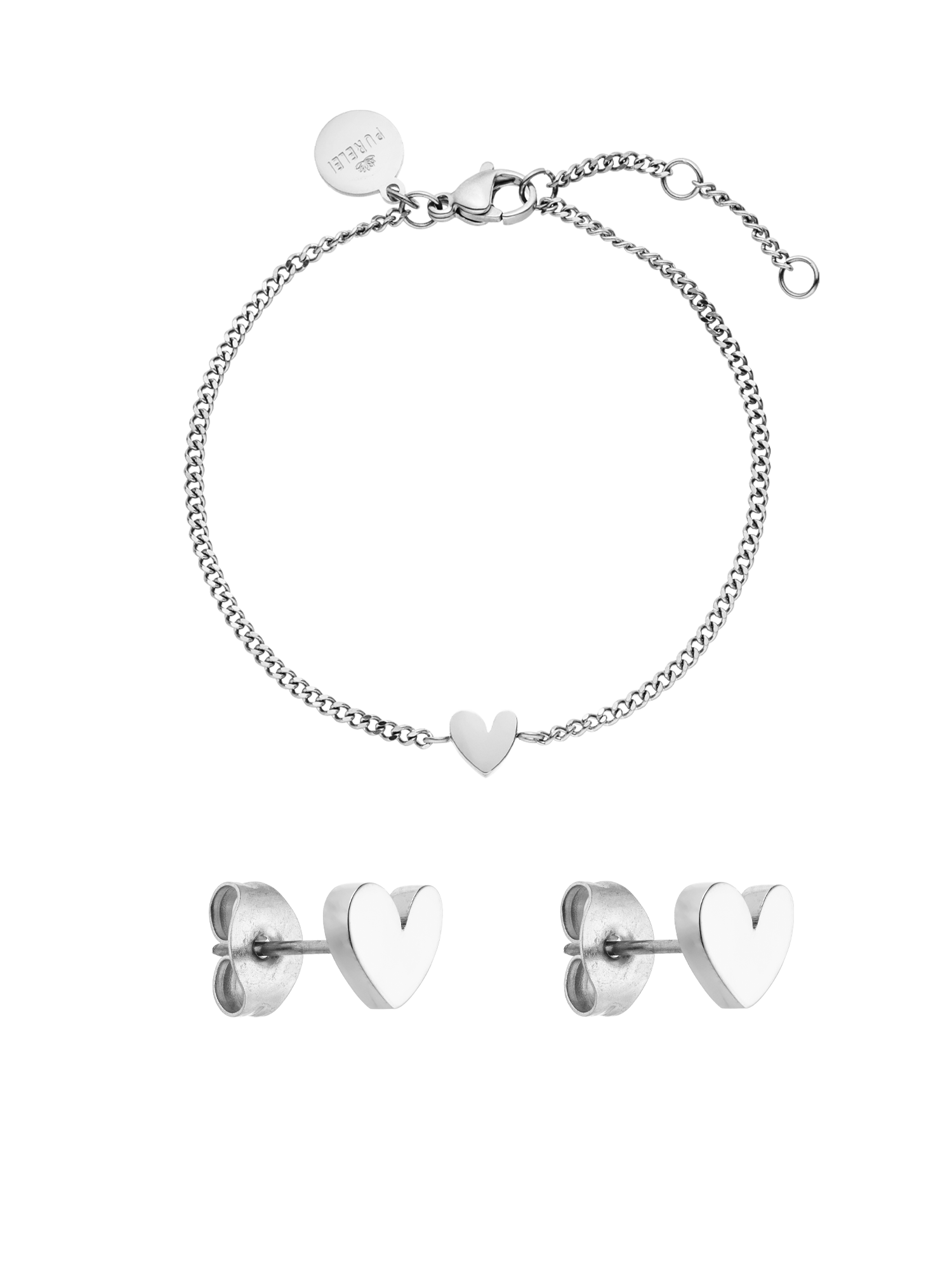 purelei-daily-love-set-tiny-heart-armband-und-ohrringe-schmuckset-aus-edelstahl image 5