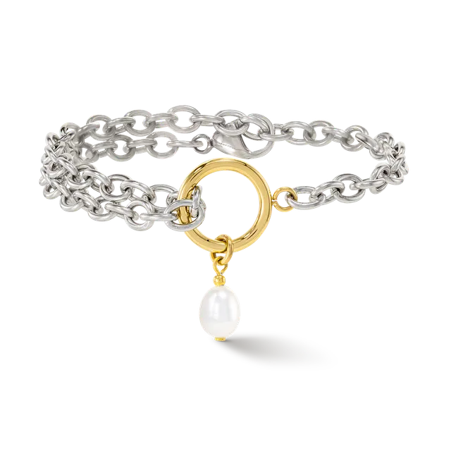 coeur-de-lion-armband-y-ovale-s-wasserperlen-mit-o-ring-bicolor image 1