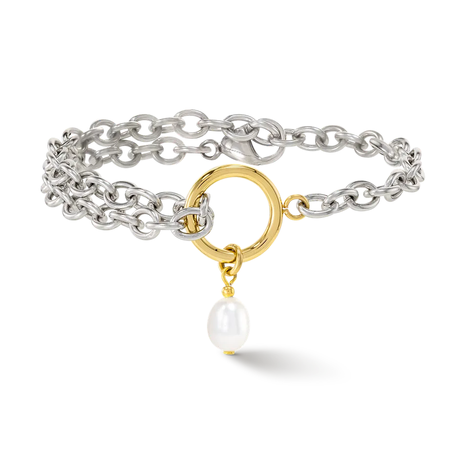 coeur-de-lion-armband-y-ovale-s-wasserperlen-mit-o-ring-bicolor image 1
