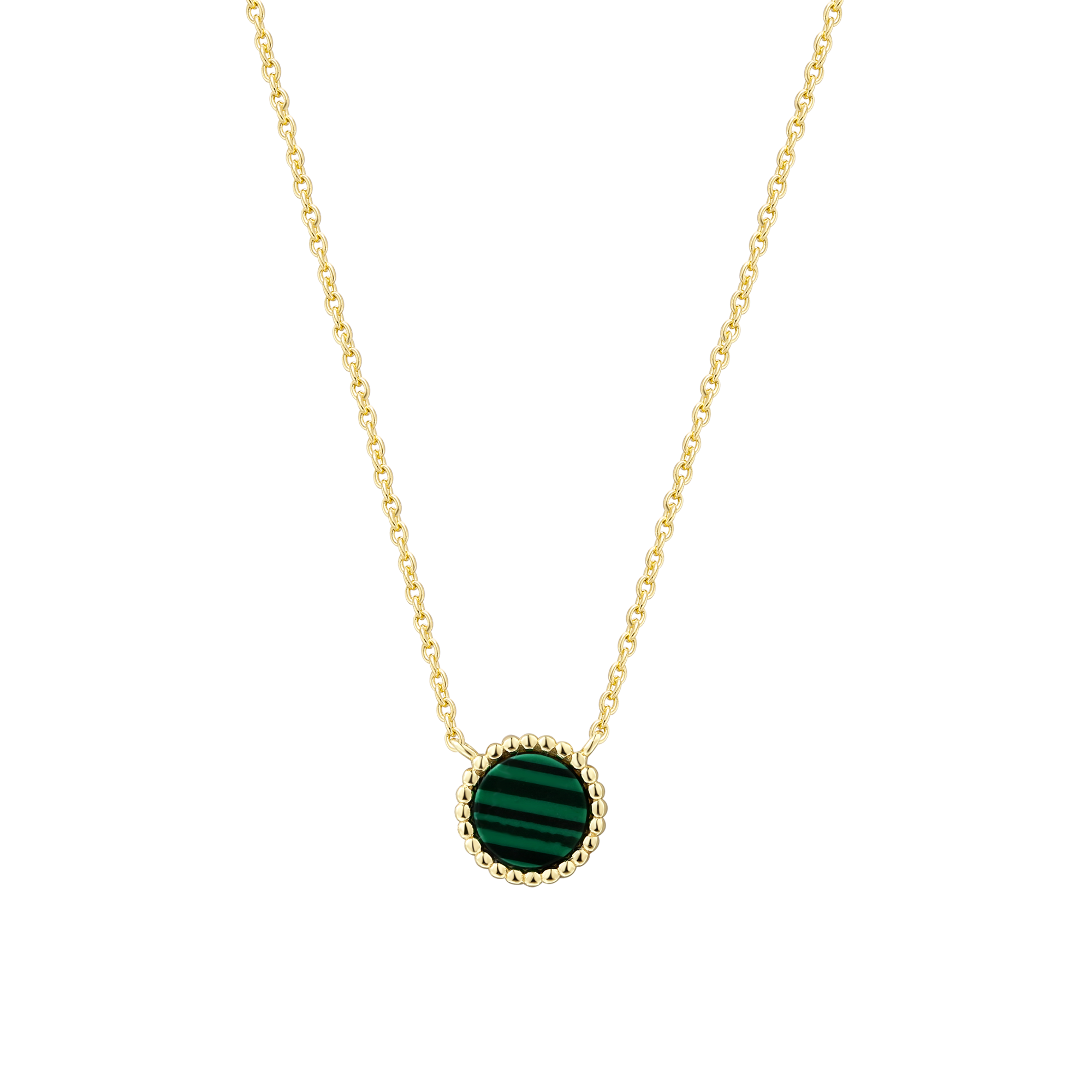 xenox-orbit-halskette-925-sterlingsilber-18k-vergoldet-mit-malachit-anh-nger image 1
