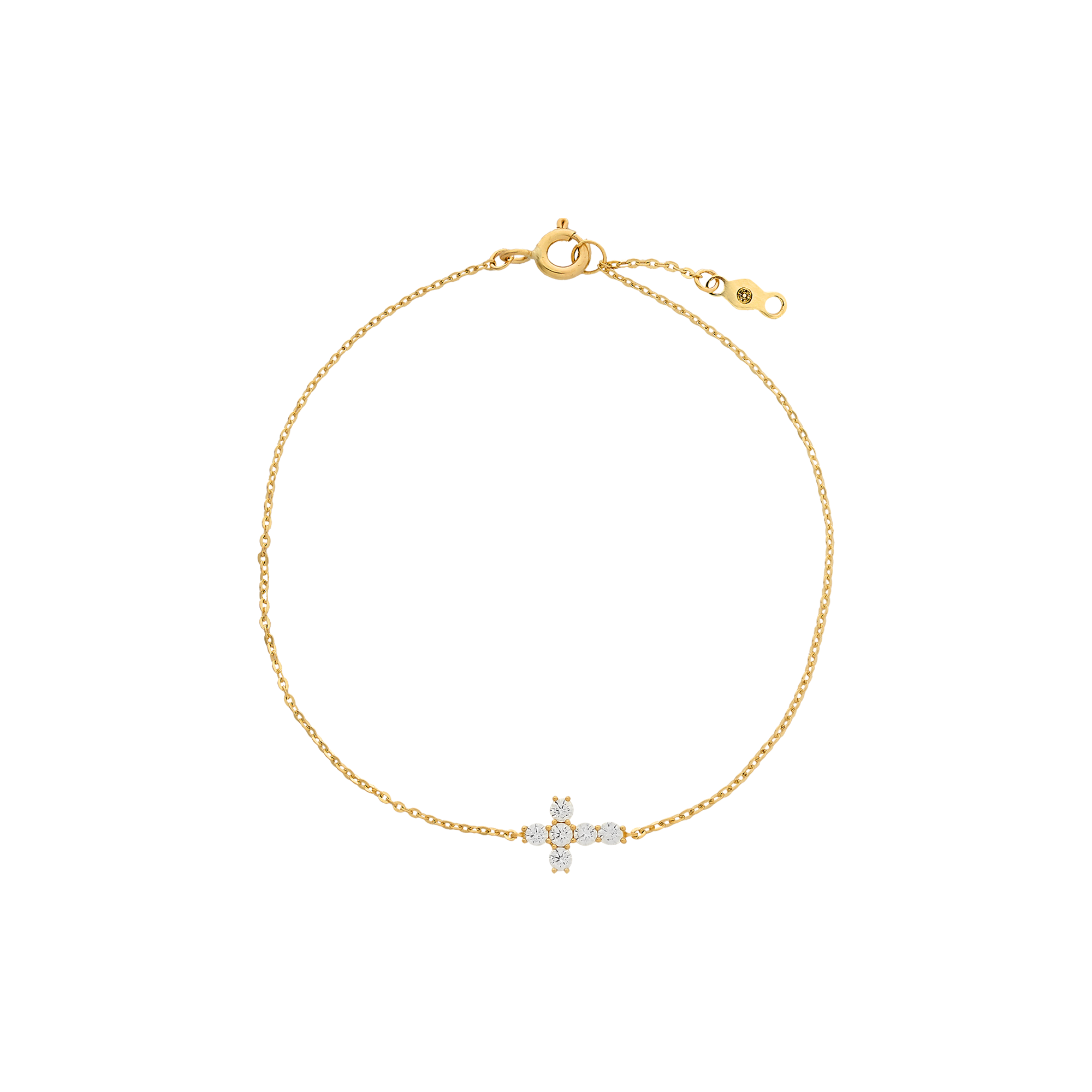 xenox-fine-kreuz-armband-585-gelbgold-mit-zirkonia image 1