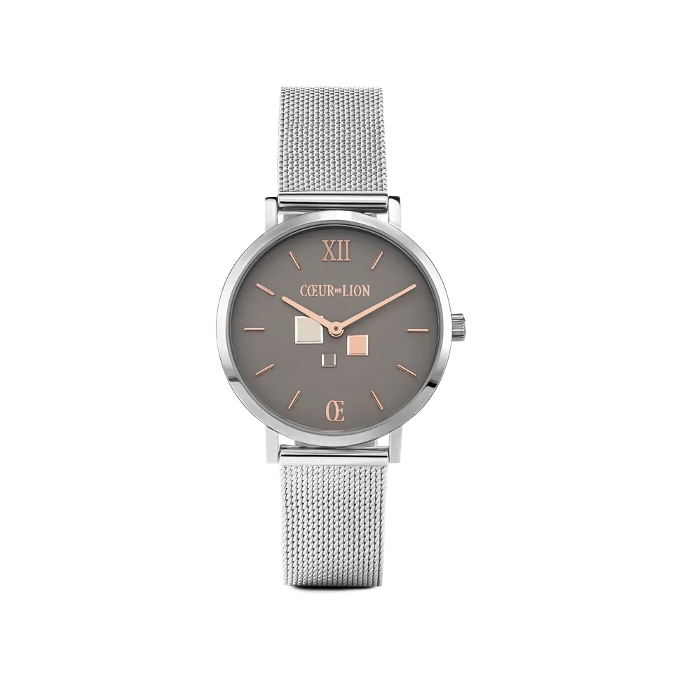 coeur-de-lion-uhr-rund-cool-grey-milanaise-edelstahl image 1
