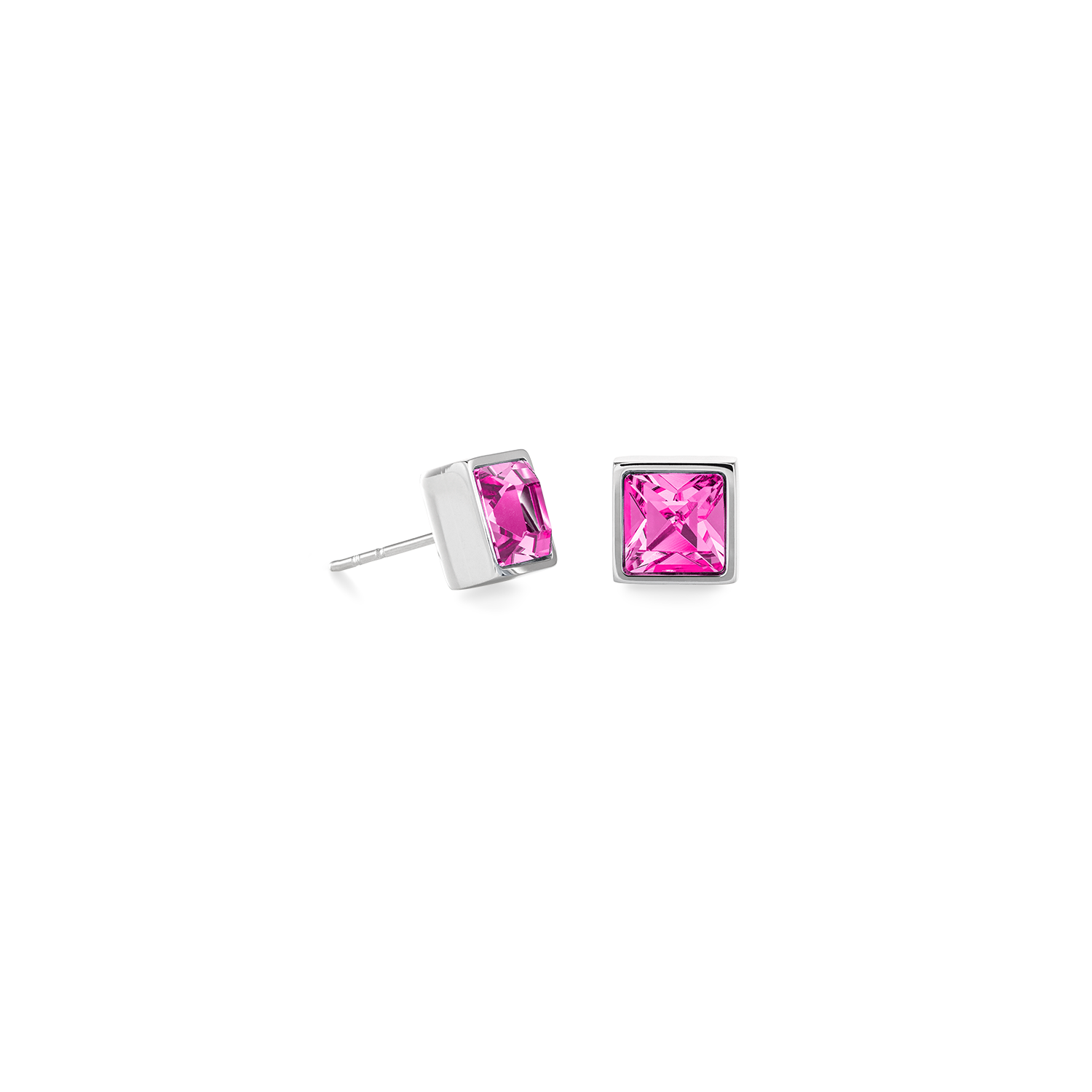 coeur-de-lion-brilliant-square-big-ohrringe-silber-pink-kristall-0-8-cm image 1