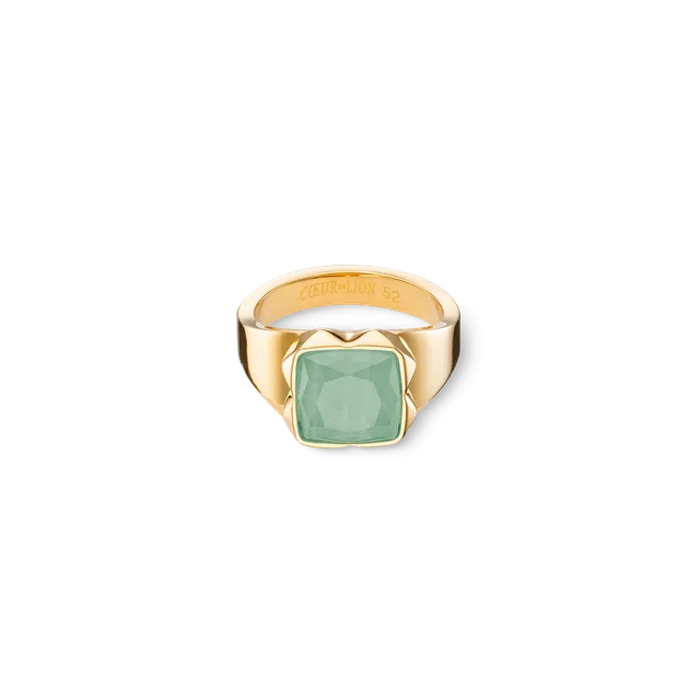 coeur-de-lion-ring-spikes-square-aventurin-gold-gr-n image 1