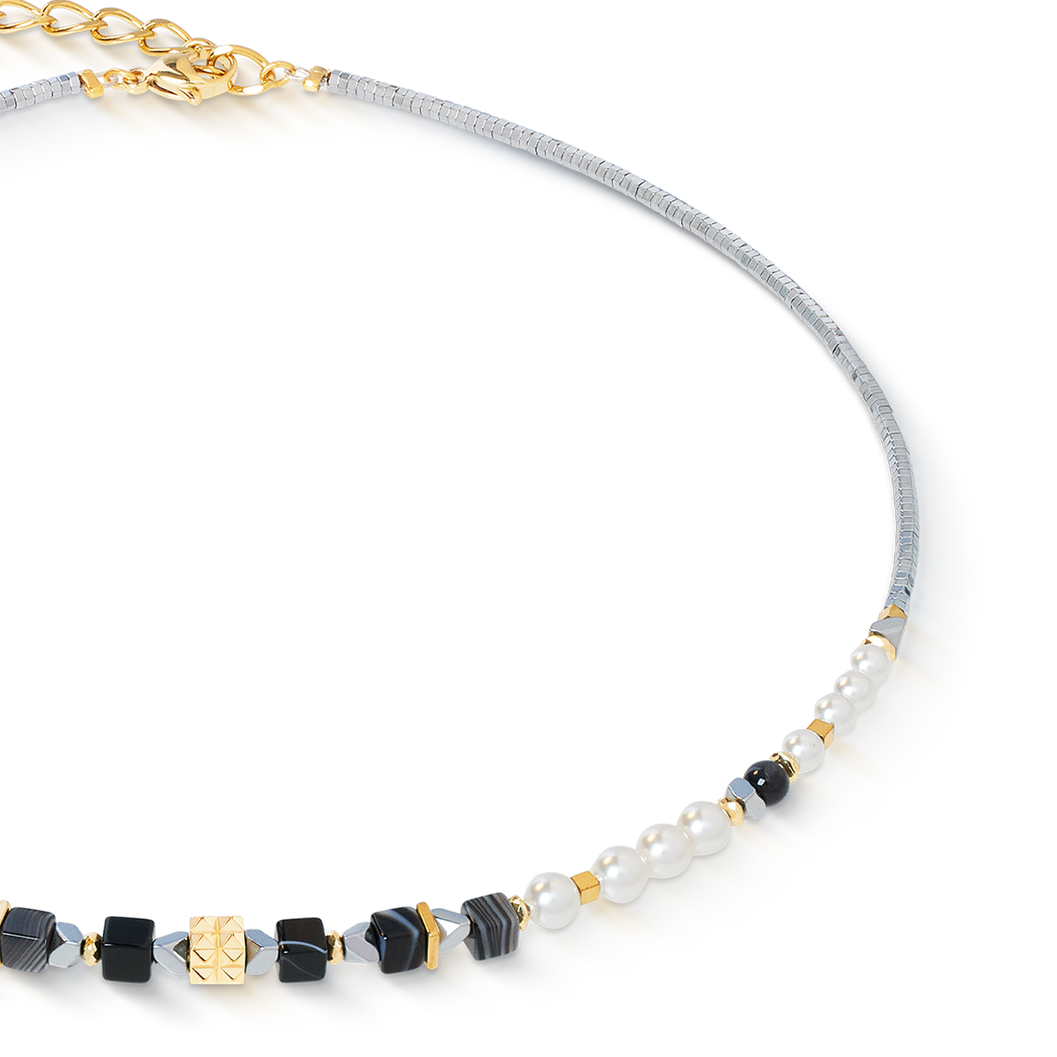 coeur-de-lion-modern-elegance-spikes-halskette-gold-mit-onyx image 2
