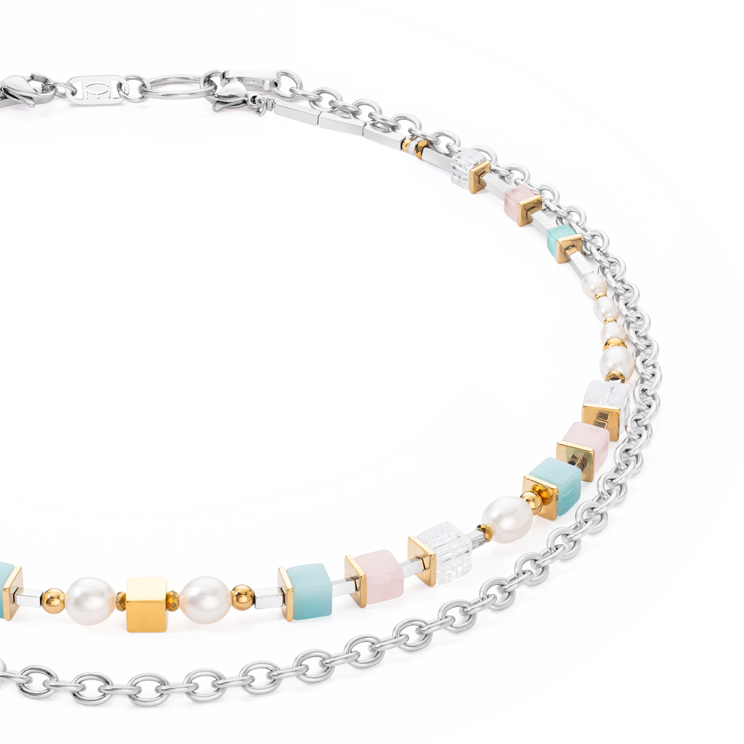 coeur-de-lion-halskette-cool-romantic-cubes-pearls-bicolor image 2