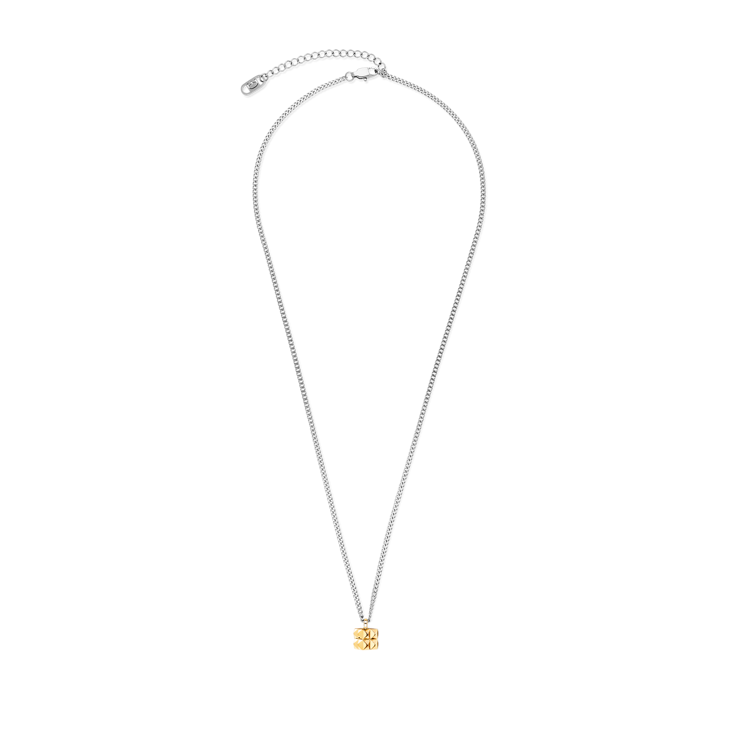 coeur-de-lion-chain-spikes-cube-solo-halskette-gold-silber-50-5-cm image 1