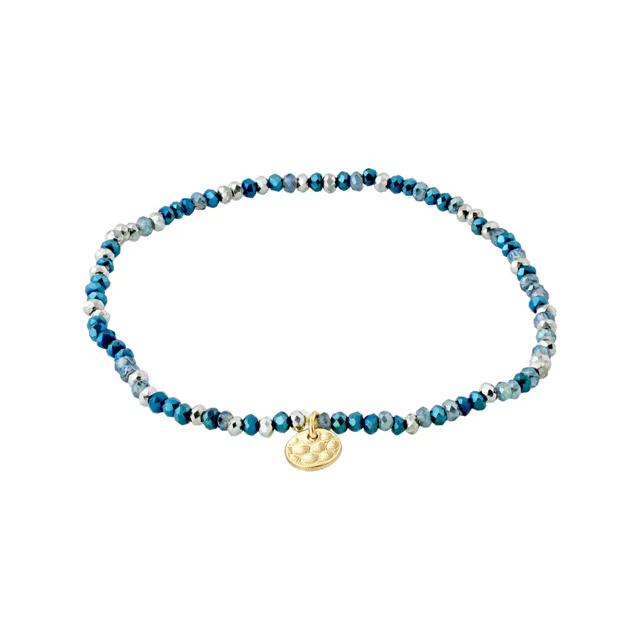 pilgrim-indie-armband-blau-goldplattiert-elastisch-17-cm image 1