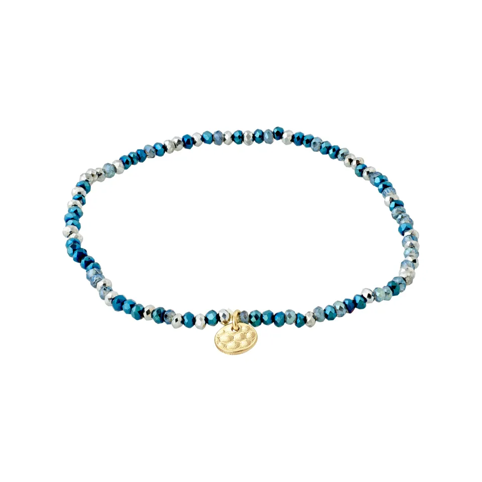 pilgrim-indie-armband-blau-goldplattiert-elastisch-17-cm image 1