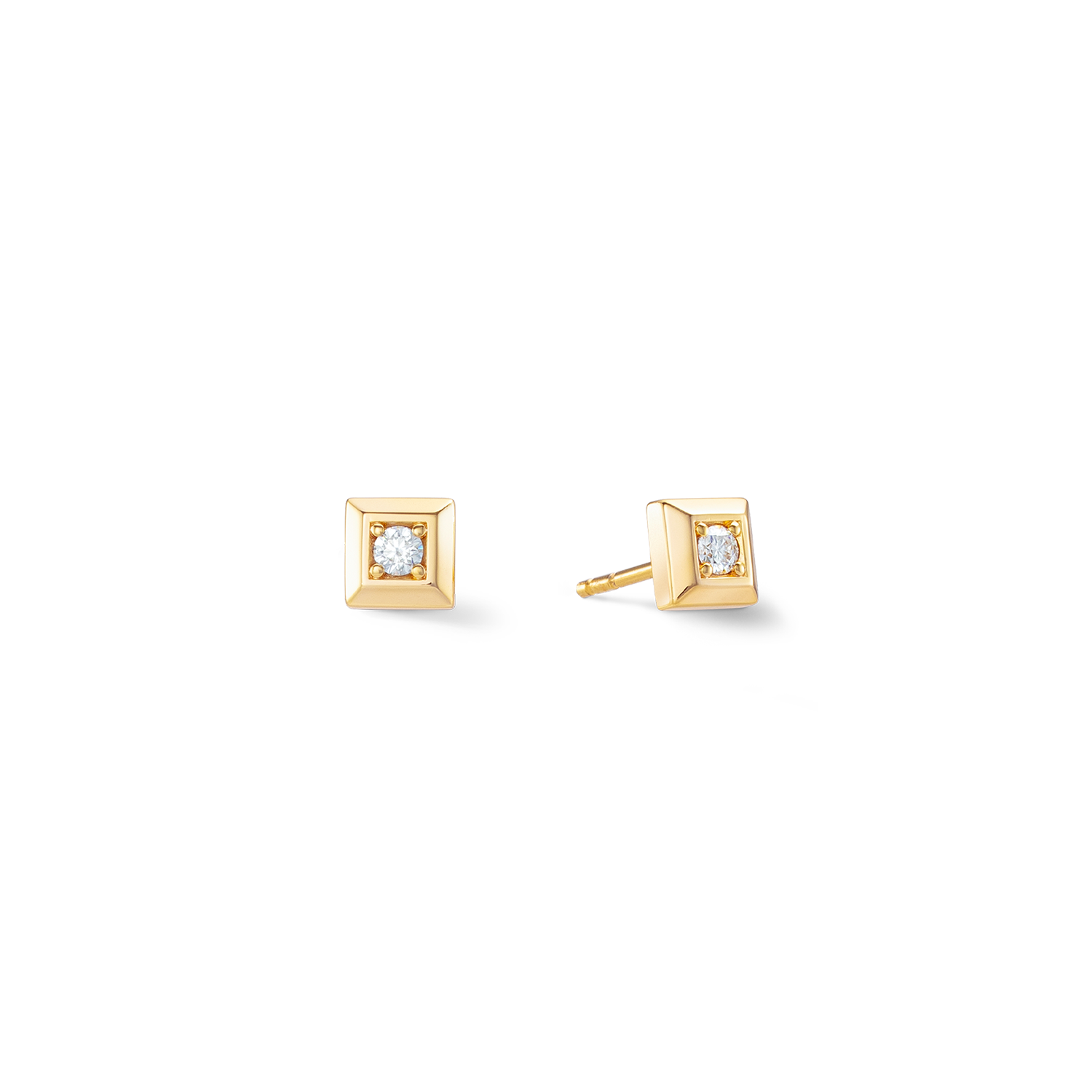 coeur-de-lion-statement-collection-sparkling-square-ohrringe-6-mm-gold image 2