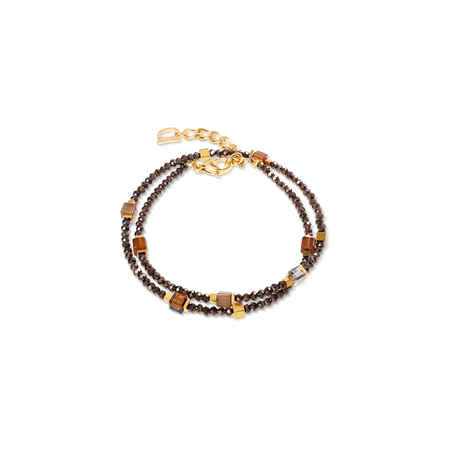 coeur-de-lion-joyful-colours-flex-armband-gold-braun image 1