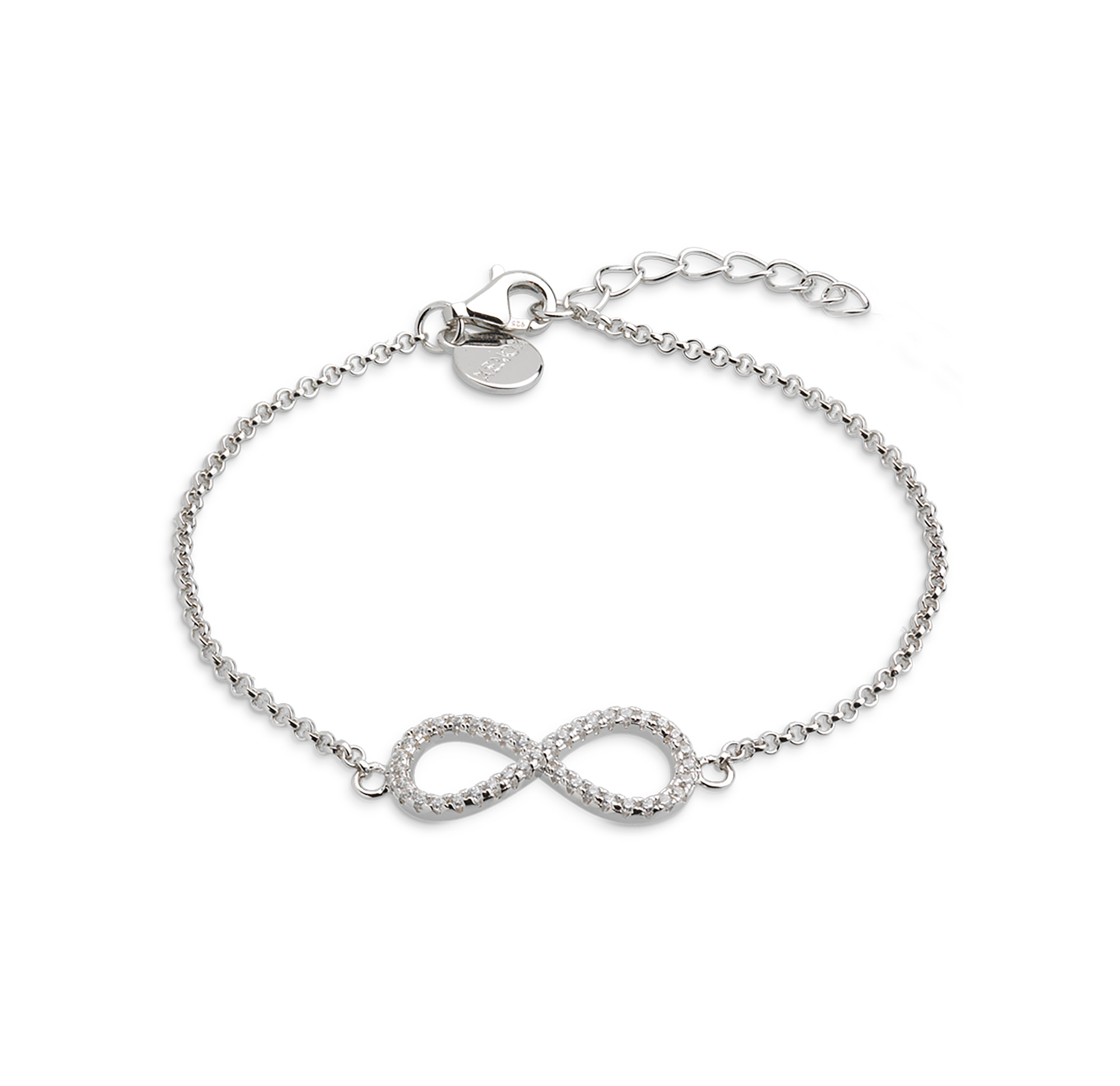 xenox-infinity-armband-925-sterlingsilber-rhodiniert-mit-zirkonia image 1
