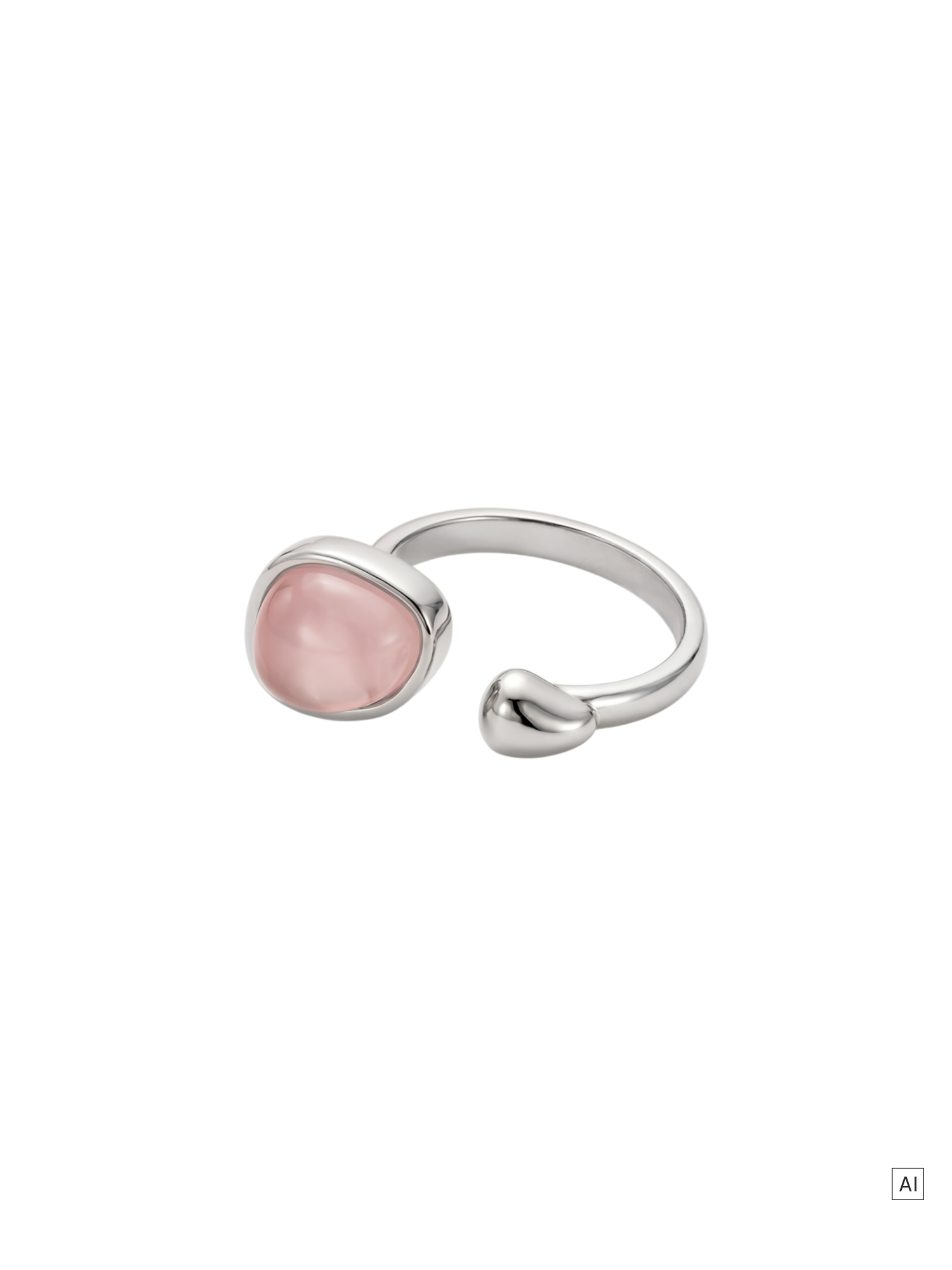 purelei-natural-grace-ring-verstellbarer-edelstahl-ring-mit-rosenquarz image 3