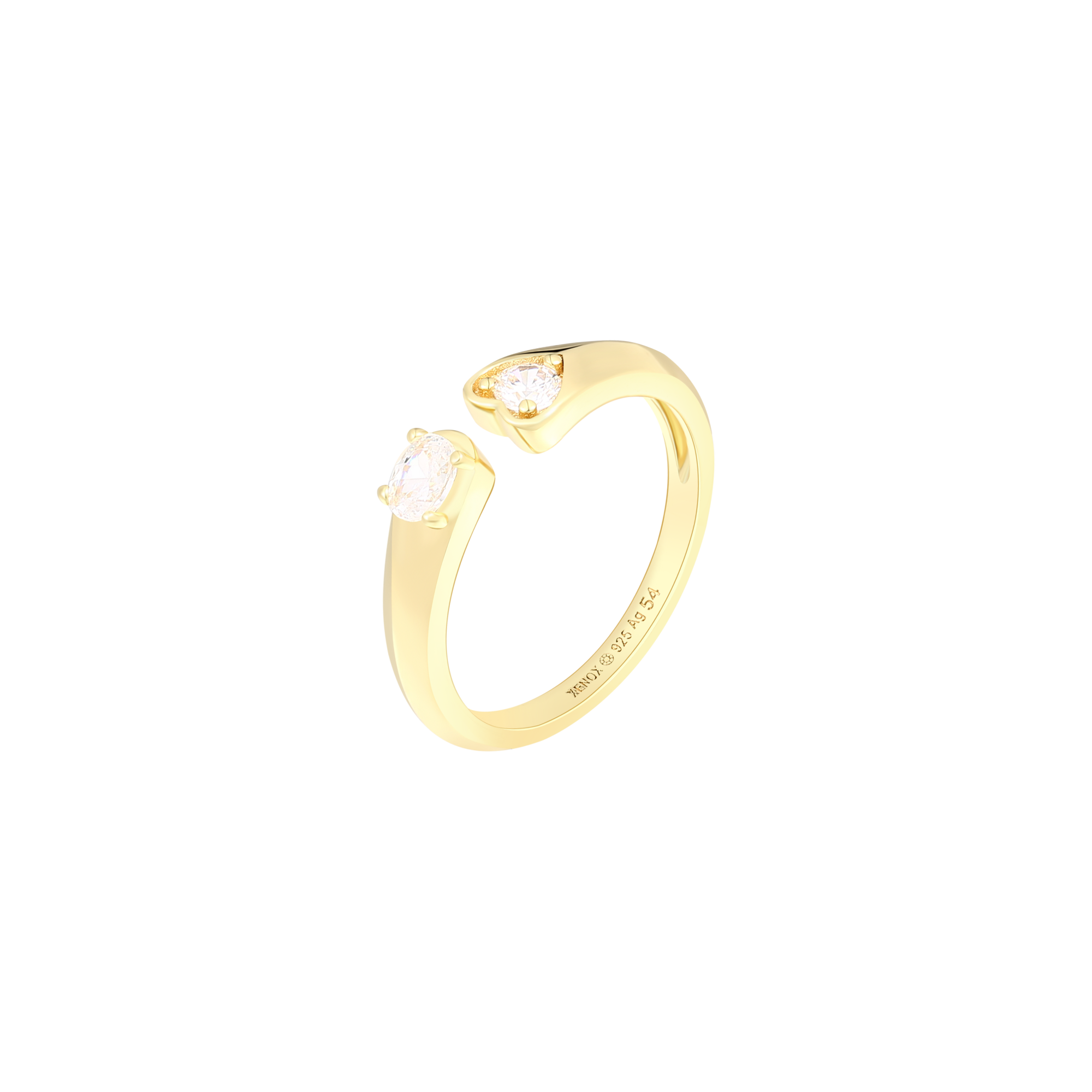 xenox-heart-drop-ring-925-sterlingsilber-rhodiniert-mit-zirkonia image 2