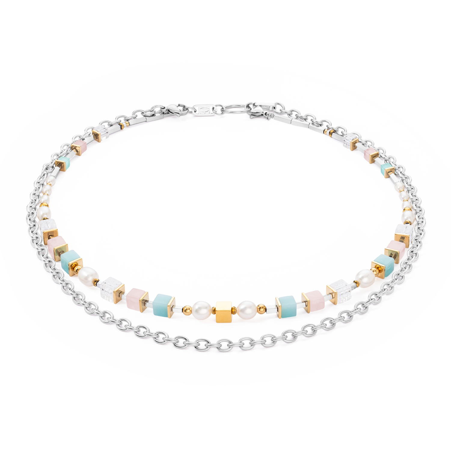 coeur-de-lion-halskette-cool-romantic-cubes-pearls-bicolor image 1