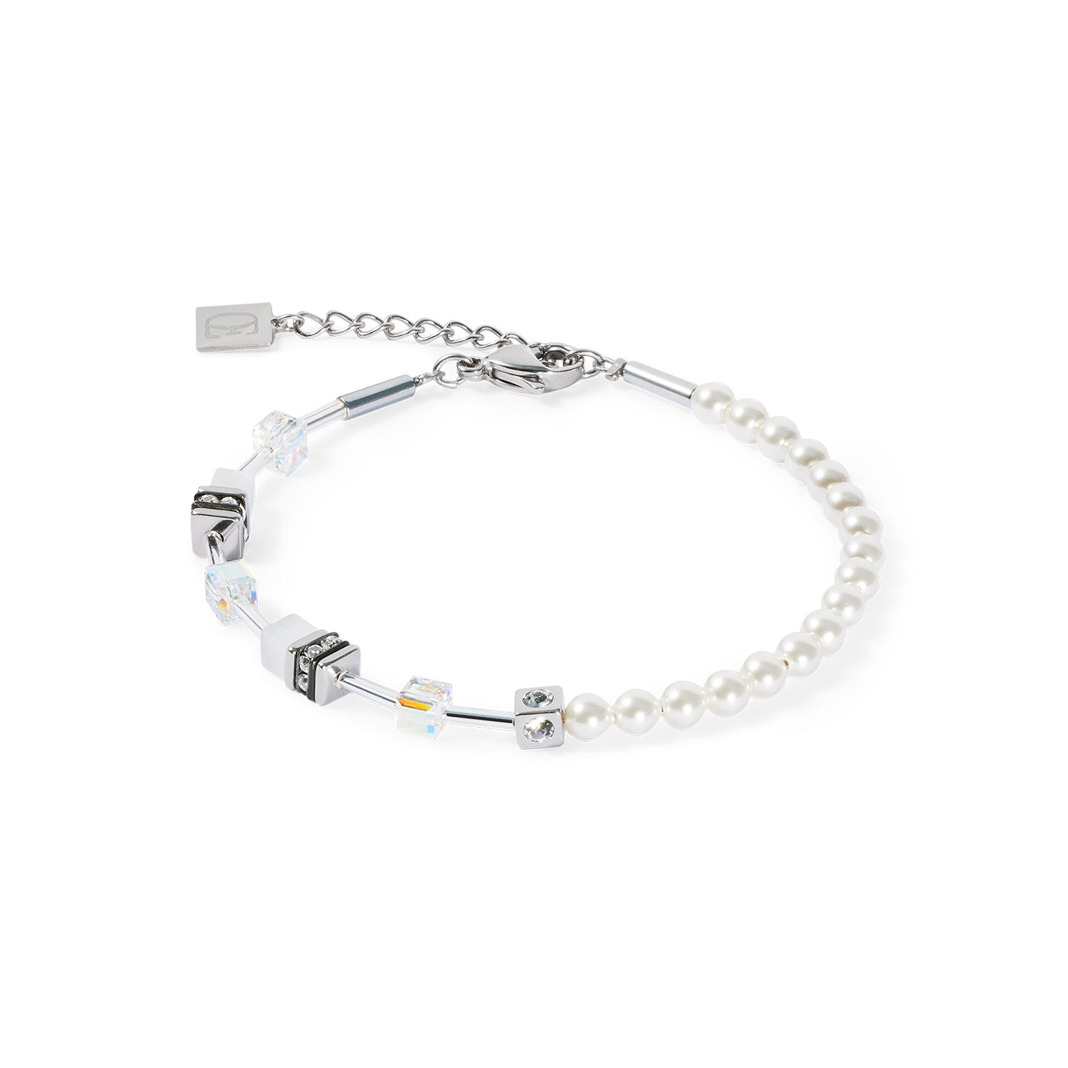 coeur-de-lion-geocube-mini-fusion-pearls-armband-silber-wei image 1