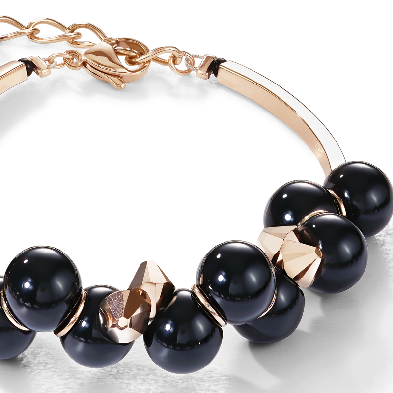 coeur-de-lion-acrylglas-armband-schwarz-mit-kristallen-ros-gold image 2