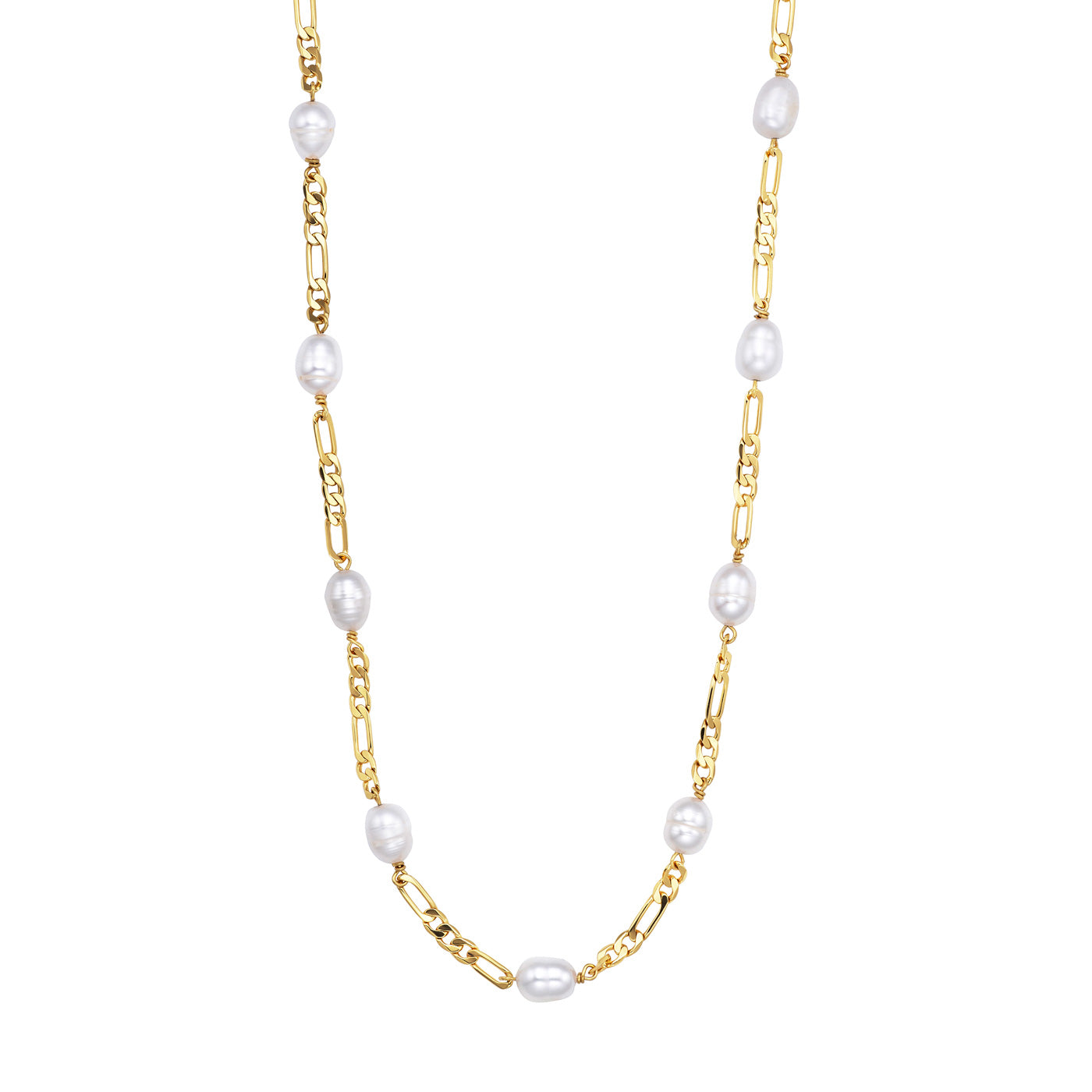 julie-julsen-figarokette-pearls-silber-vergoldet-mit-9-wei-en-s-wasserperlen image 3