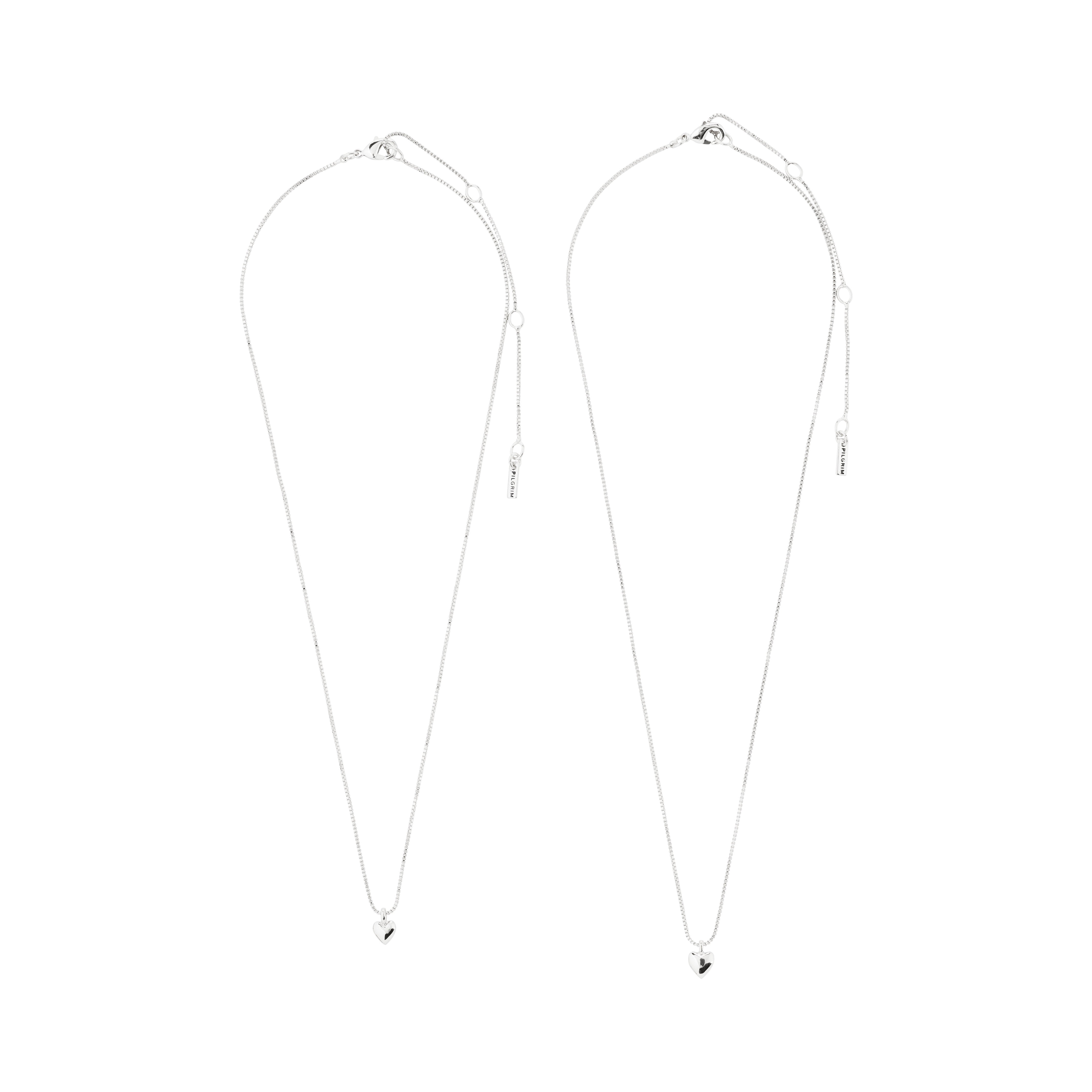 pilgrim-penina-geschenkset-versilbert-herz-halsketten-layering-set-ohrstecker image 8