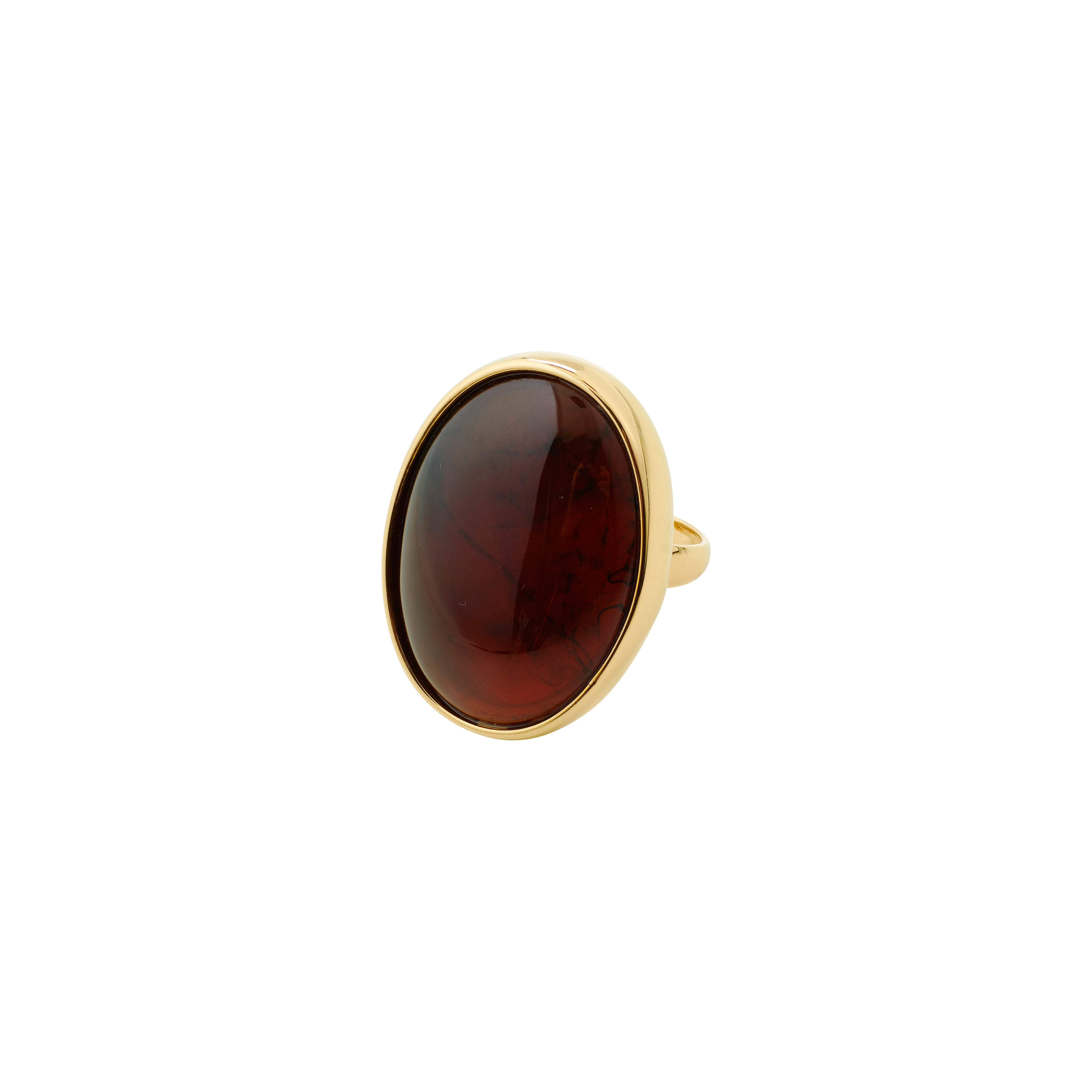 pilgrim-still-statement-ring-verstellbar-goldplattiert-braun image 1