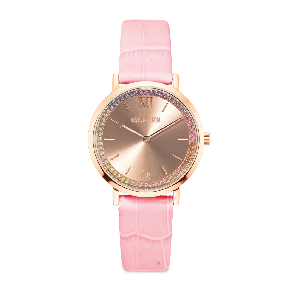 coeur-de-lion-sparkling-watch-rund-pastel-lovers-ros-gold-leder-rosa-34-mm image 1