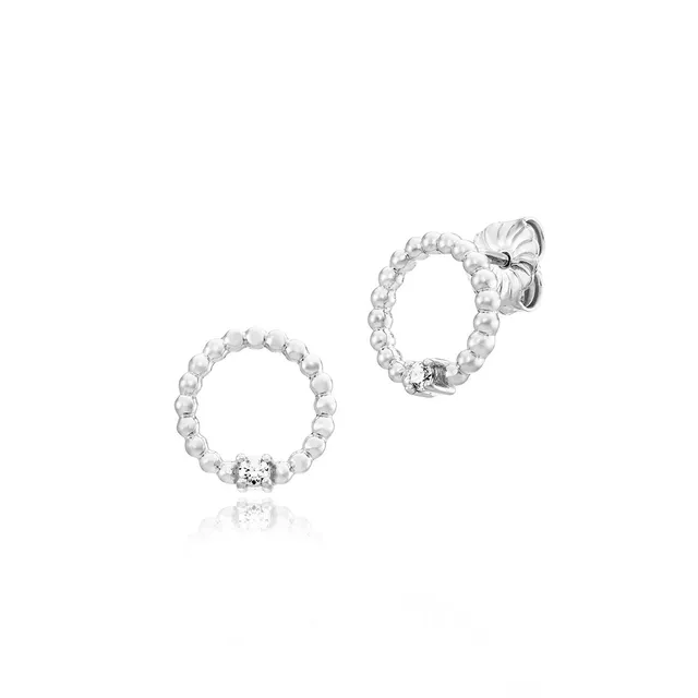 julie-julsen-ohrschmuck-silber-kreis-stecker-mit-2-zirkonia image 1