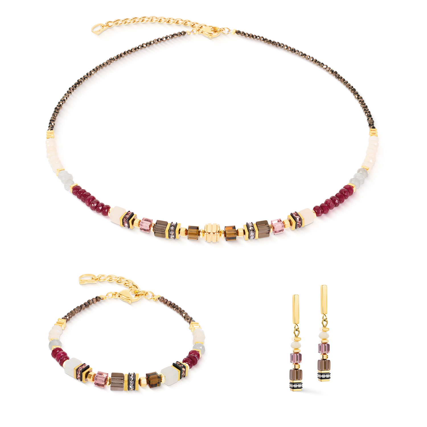 coeur-de-lion-geocube-precious-grace-ohrringe-rose-smoke-gold-4-cm image 3